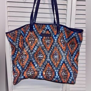 Vera Bradley Vibrant Blue and Orange Tote
